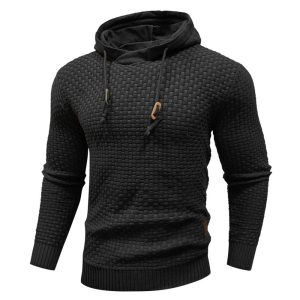 Robuuste Herenhoodie met Wafelstructuur – Warm, Duurzaam en Comfortabel