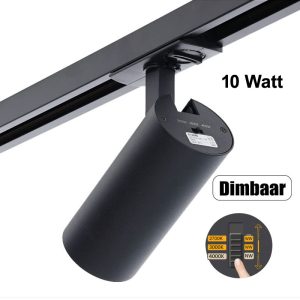 1-FASE RAILSPOT 10W ZWART DIMBAAR CCT new
