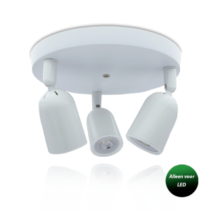 PLAFONDARMATUUR LEDTRACO met 3 X GU10 wit