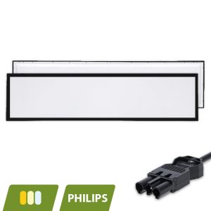 BACK-LIT LED PANEEL | EUROPA ZWART | 120X30CM | 30W | CCT-SWITCH | MET 3-SWP SNOER