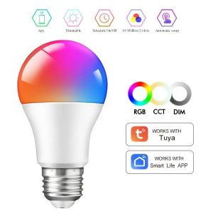 LED LAMPEN SMART 9W-E27-RGB-CCT-WIFI TUYA